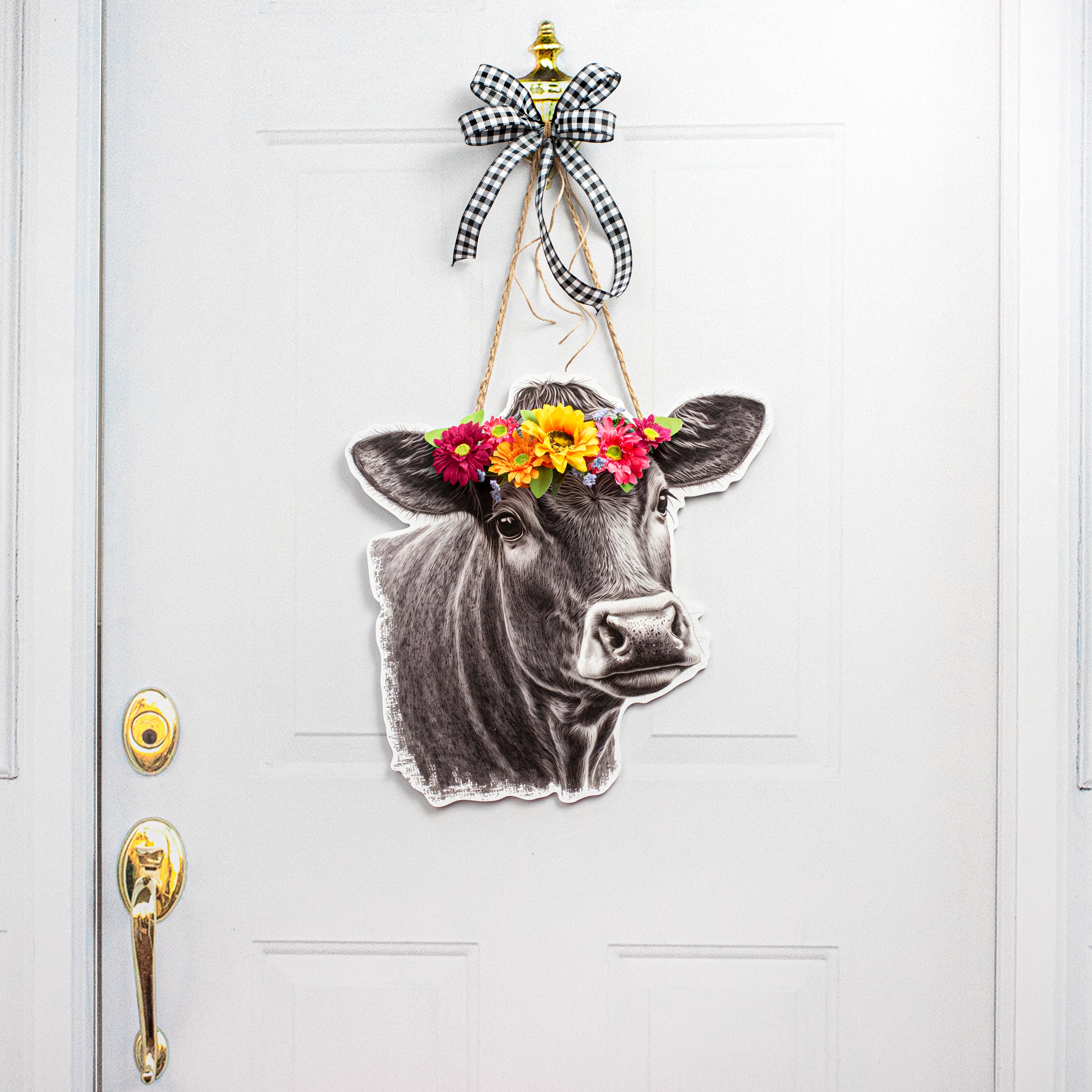 3D Cow door hanger, 3D door hanger, deals cow door hanger | swag and tag