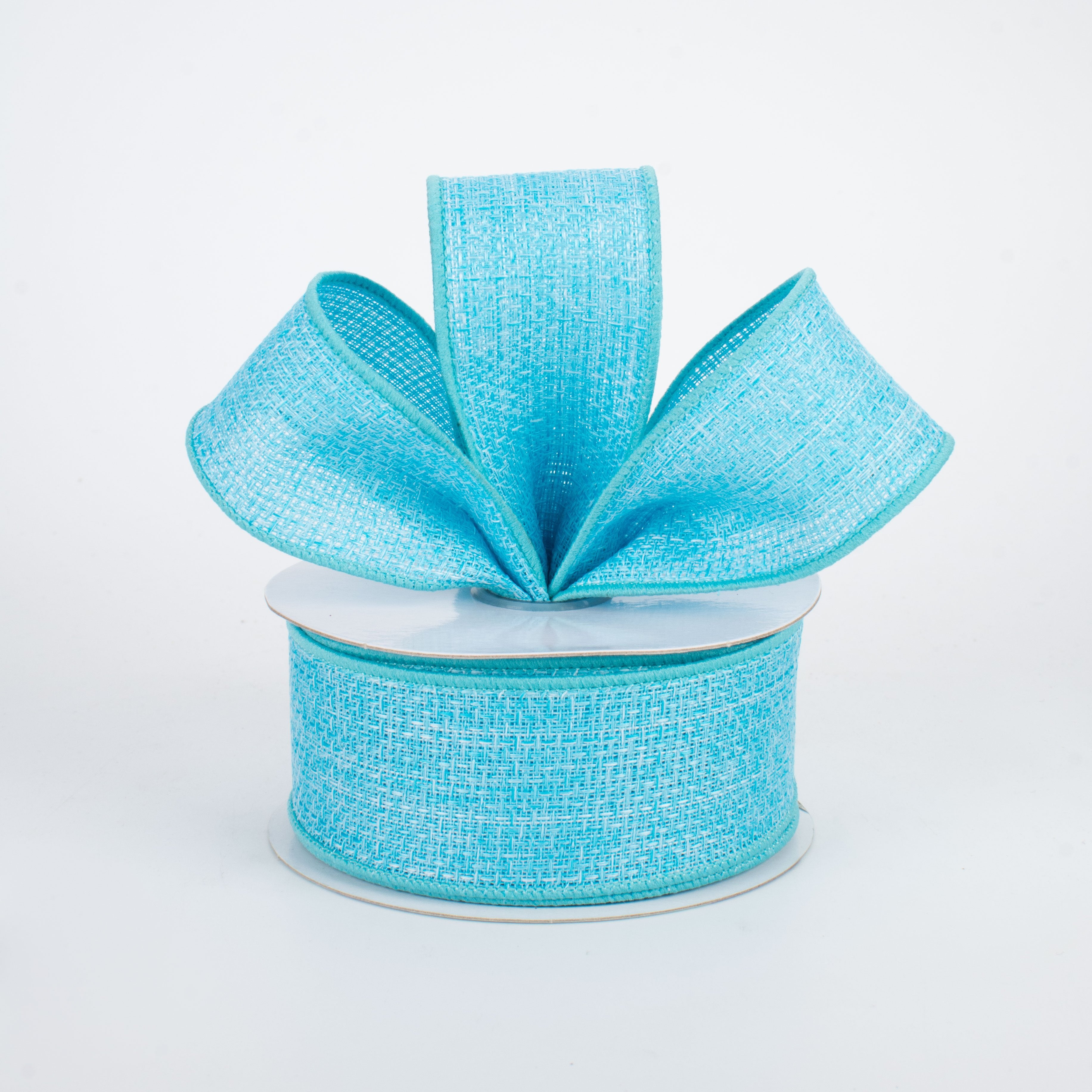 1.5 Royal Faux Burlap Ribbon Light Blue 10 Yards