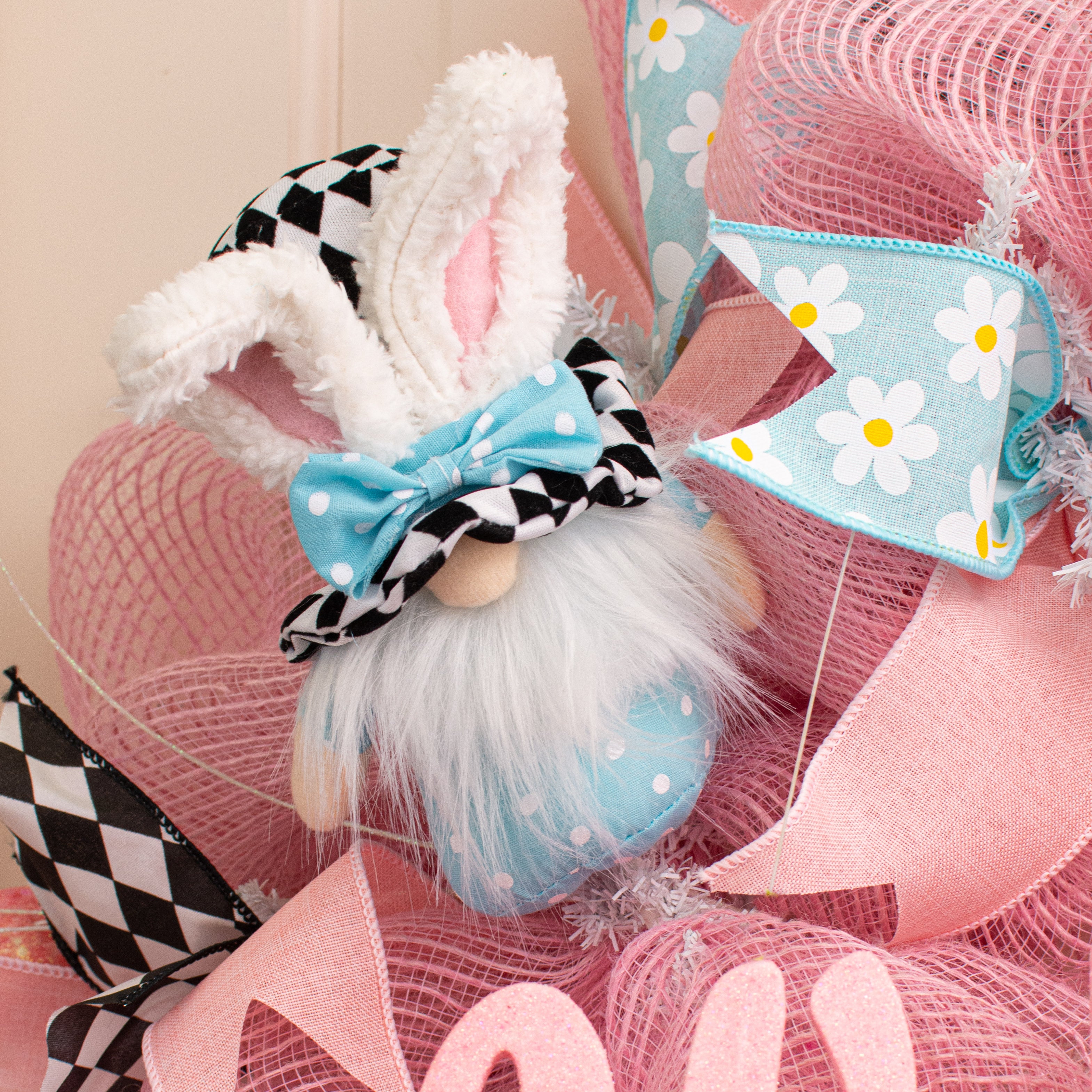 Popular 2-Harlequin Top Hat Easter Bunnies