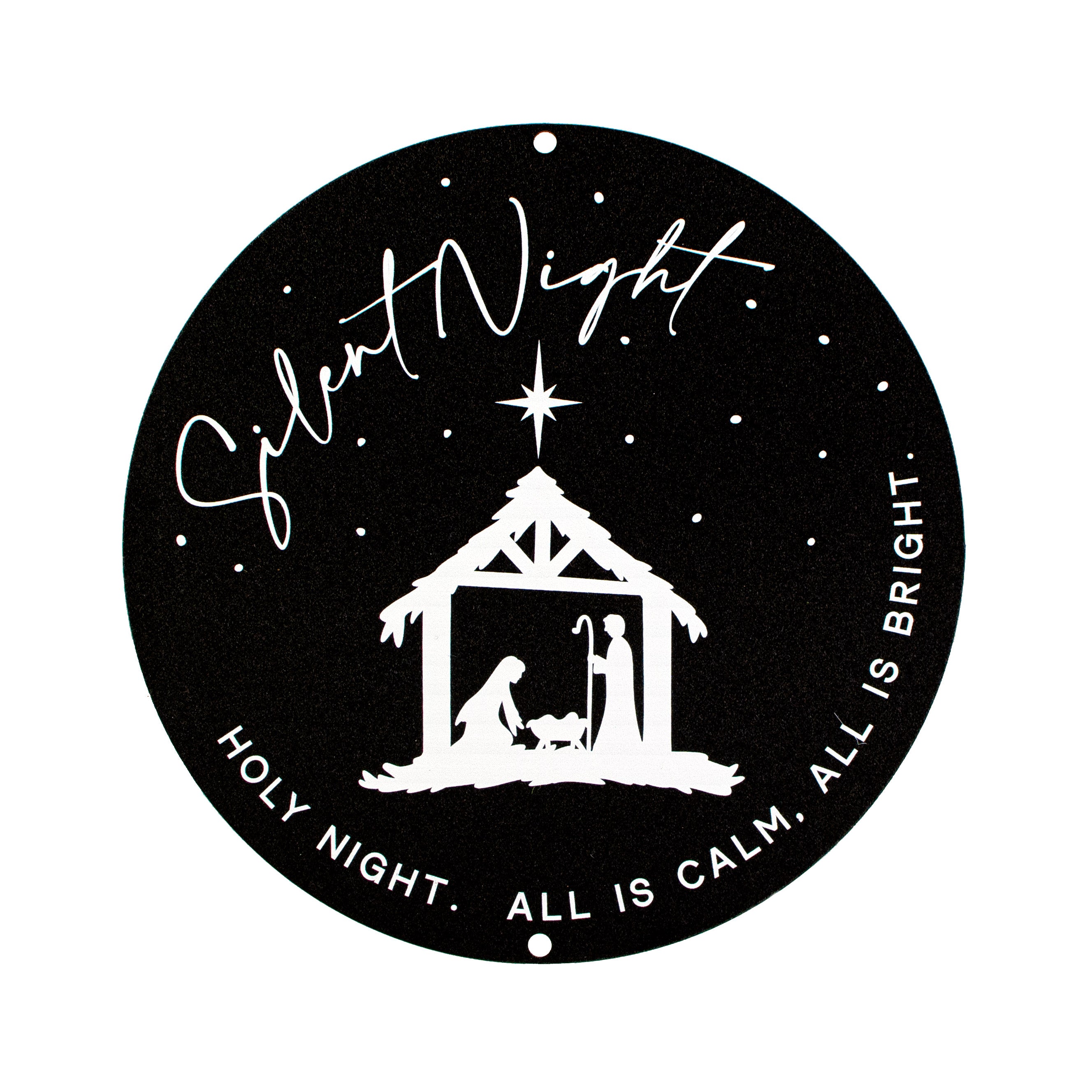 85 Round Waterproof Sign Silent Night Manger