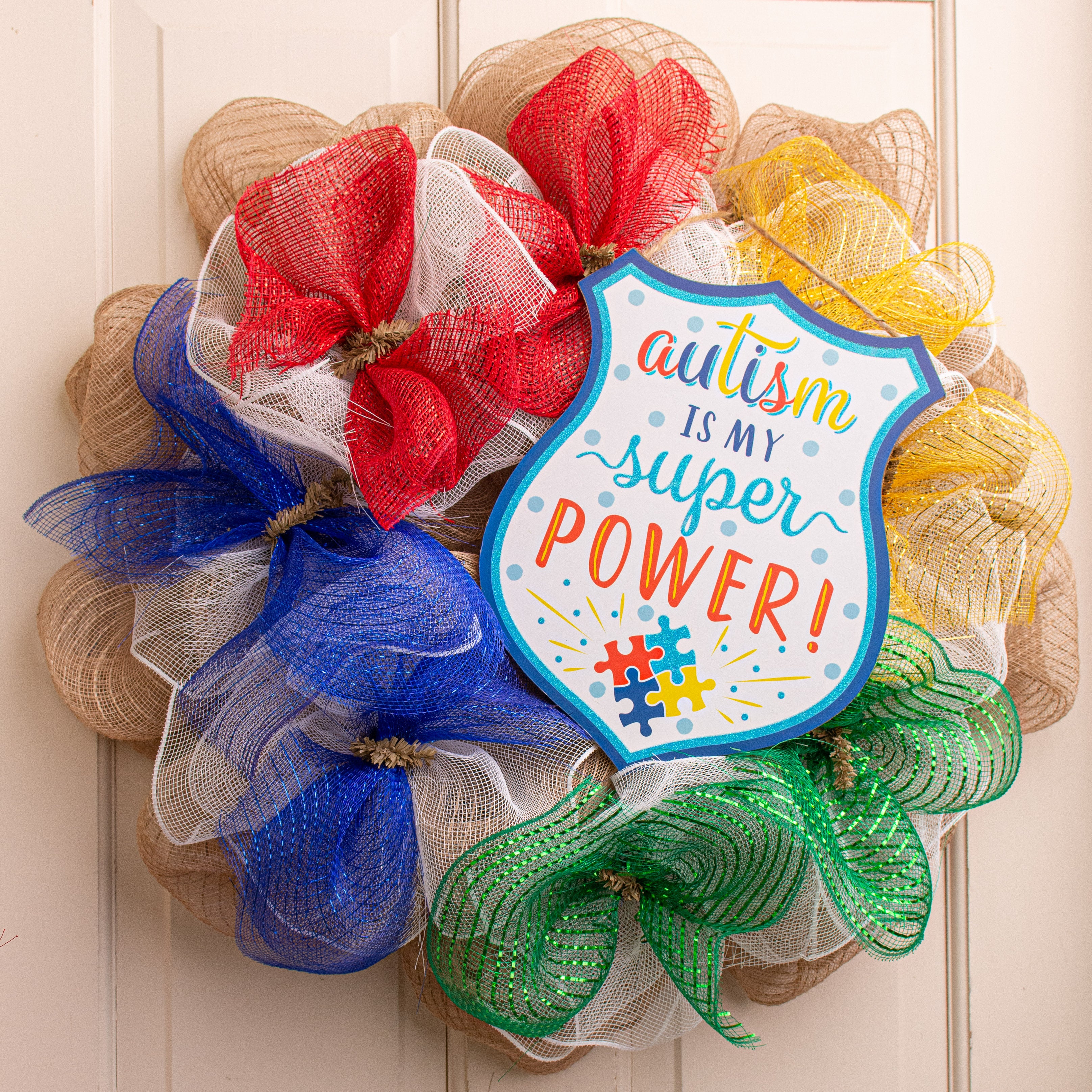 Autism is my outlet superpower wreath