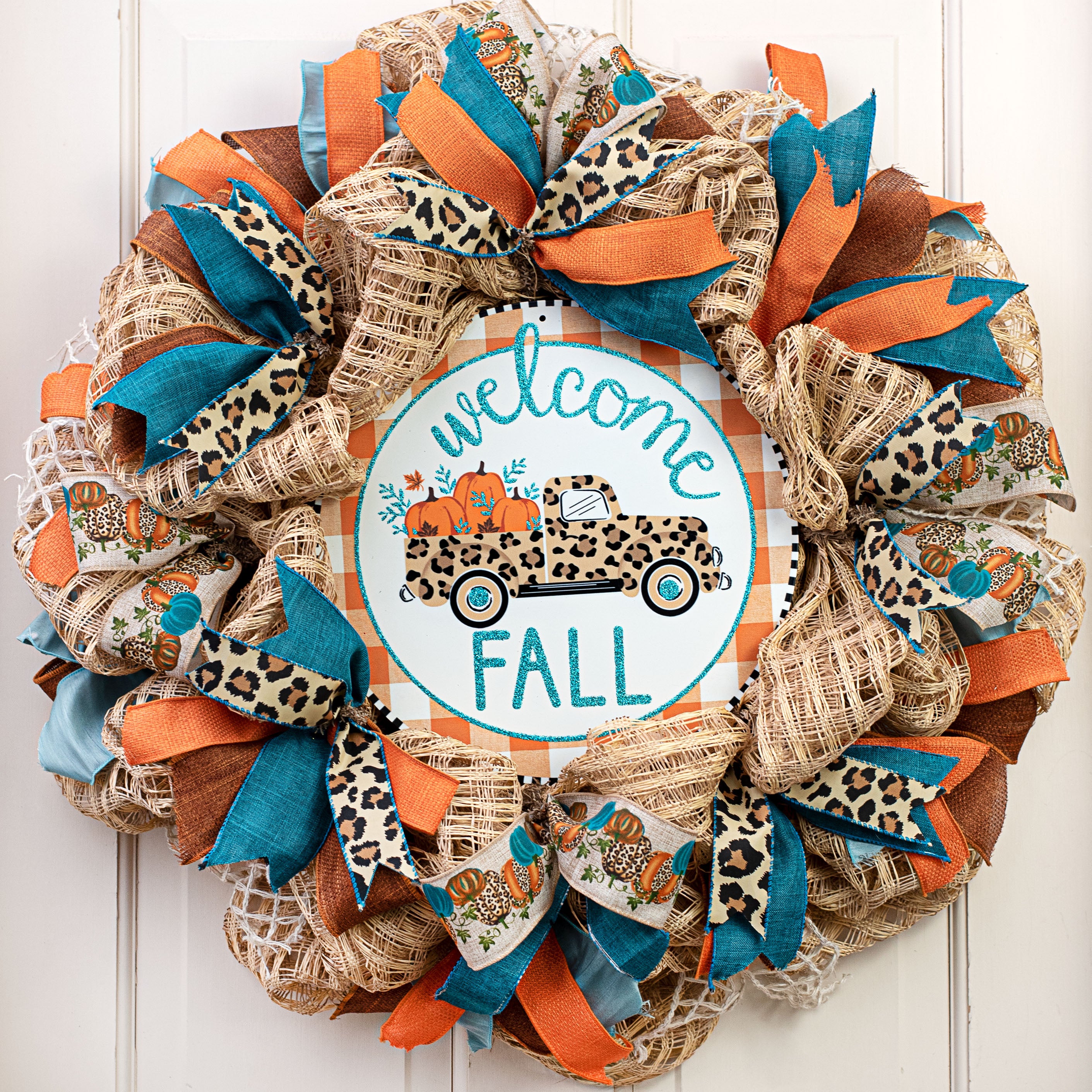 Leopard selling farm truck wreath