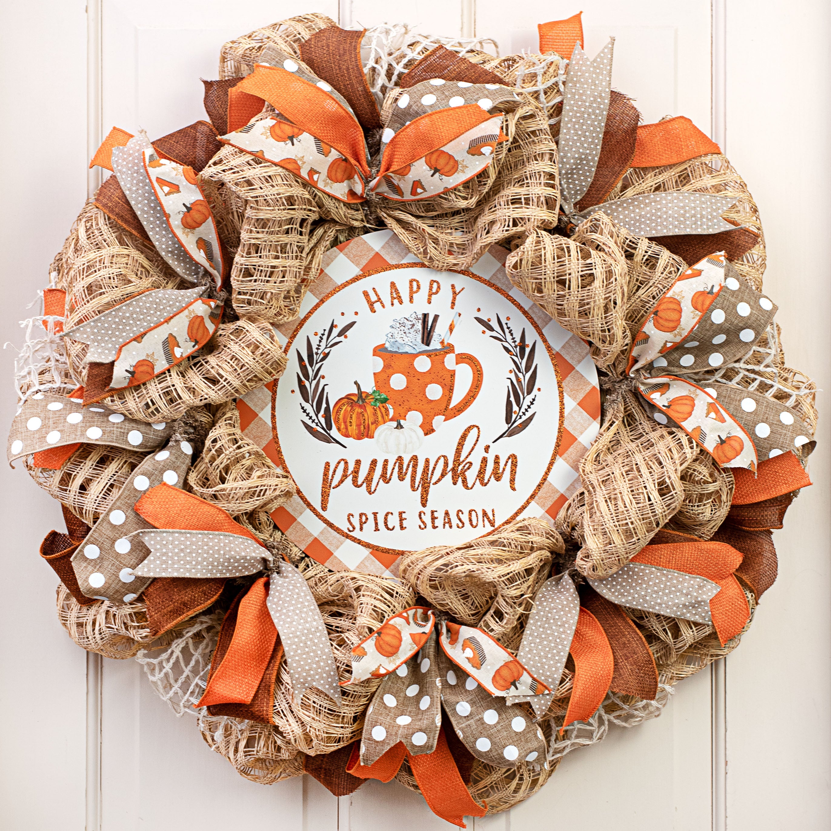 Selling Pumpkin Spice Pumpkin Shaped Wreath