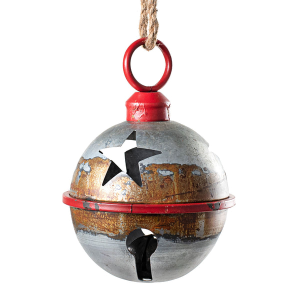 Jumbo Farmhouse Galvanized Jingle Bell online Christmas Decoration 10”