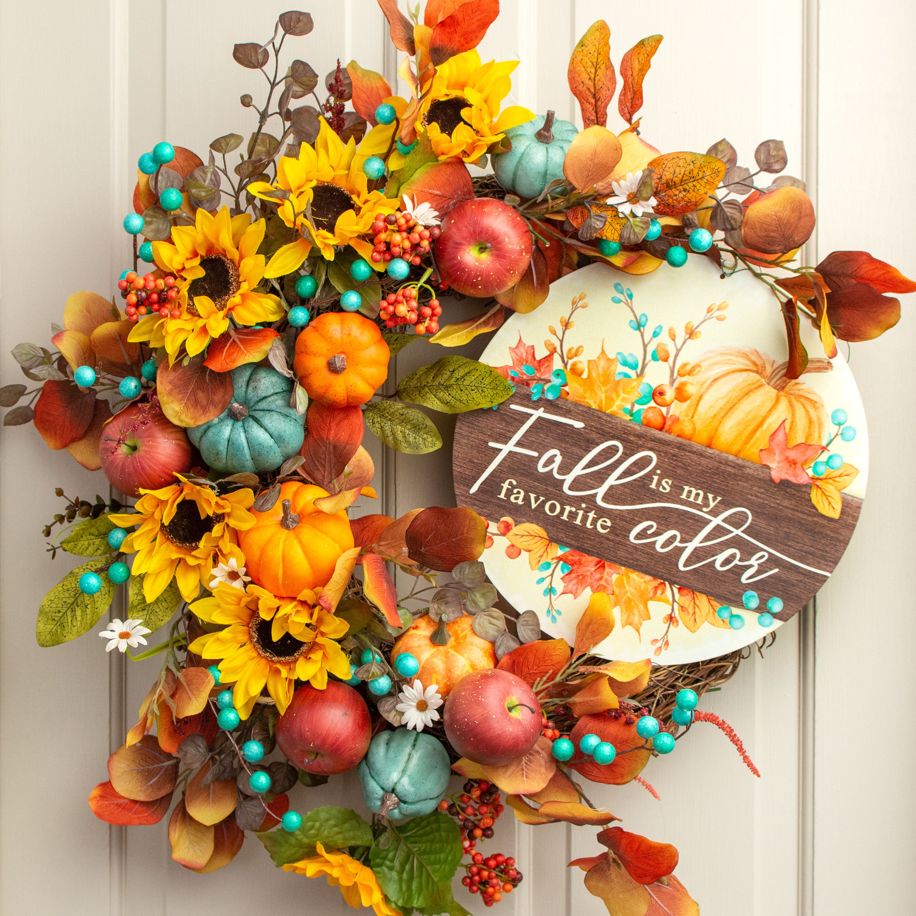 Fall Wreath, Pumpkin outlet Wreath, Thanksgiving Wreath, Metal Sign, Rustic Wreath