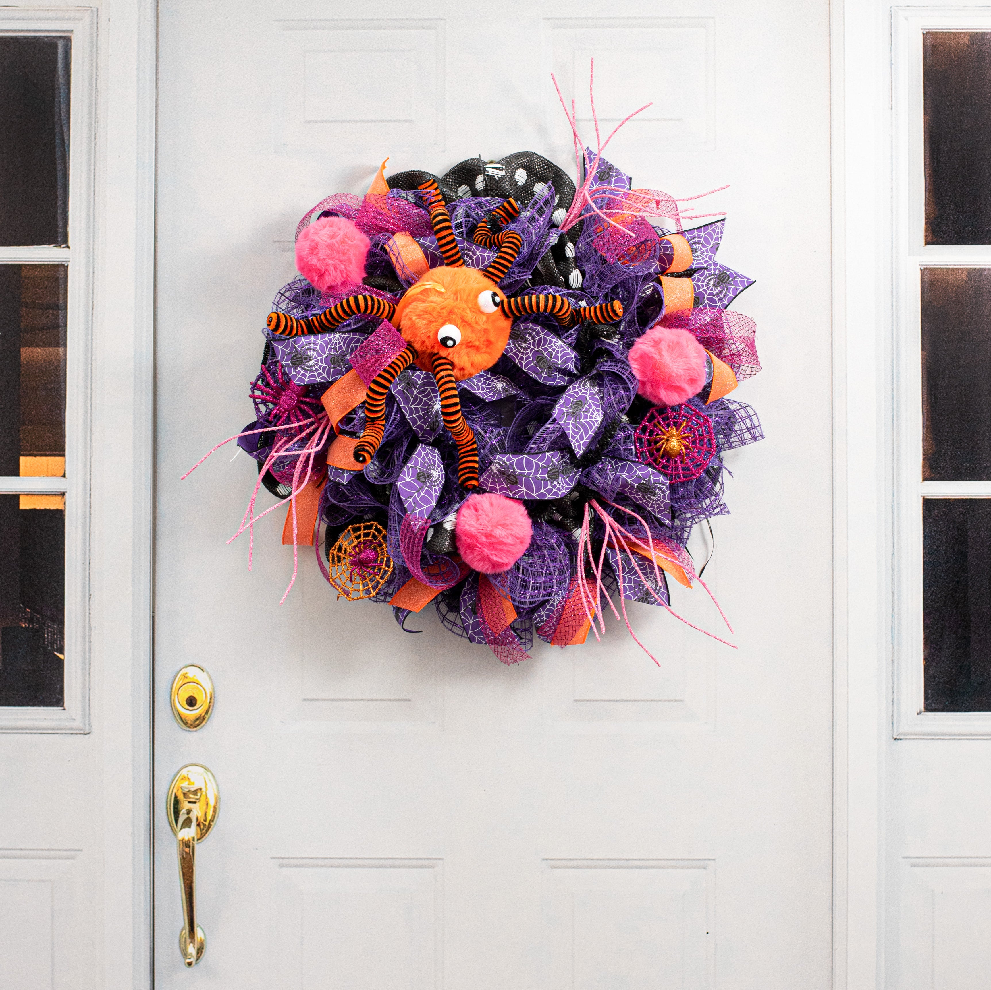 Halloween outlet Spider Wreath, Spider Door Hanger