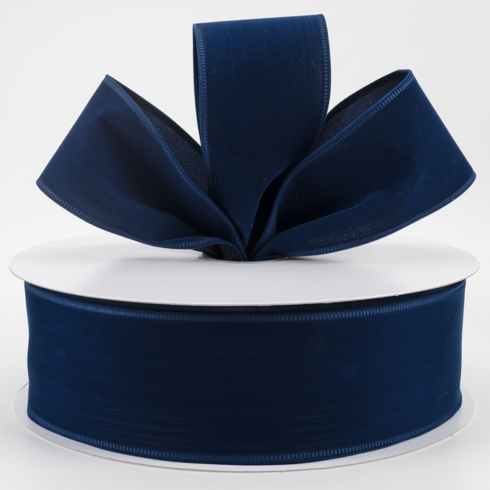 2.5 Velvet Ribbon: Navy Blue (50 Yards)