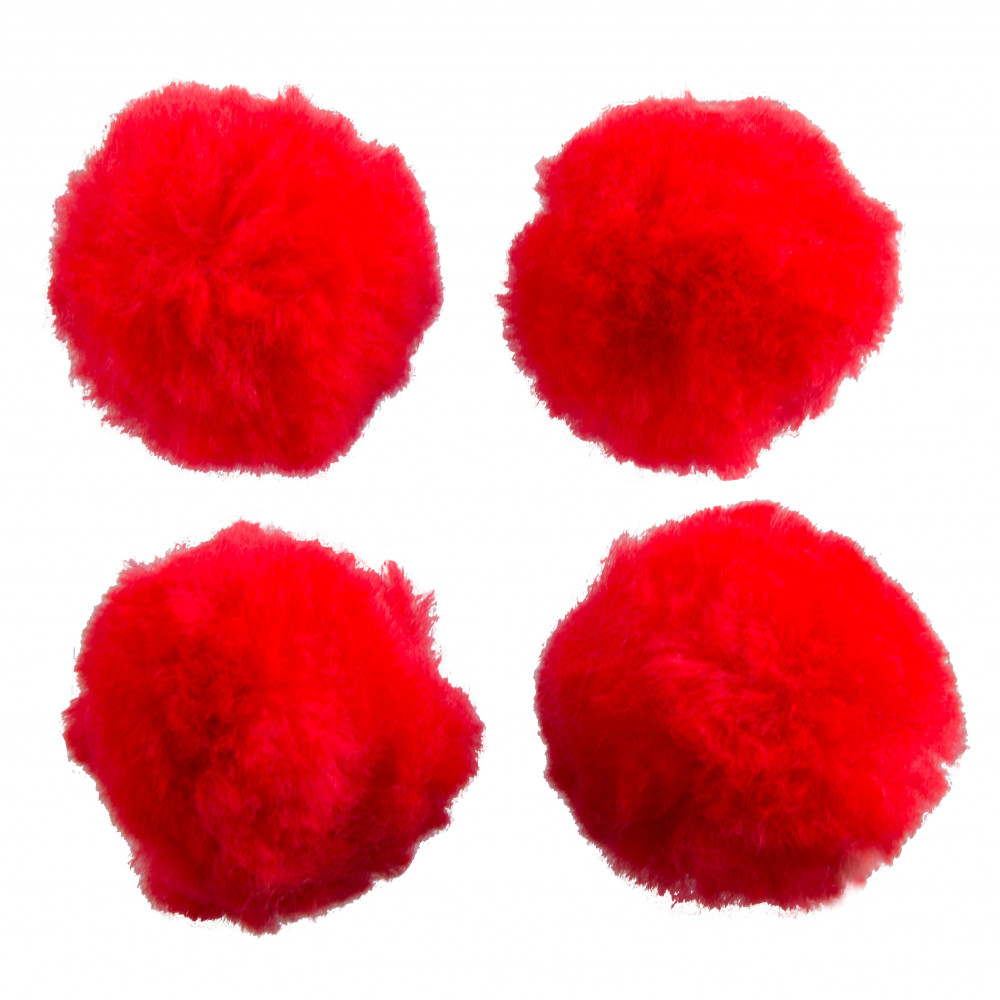 2 Red Pom Pom (Package of 4)