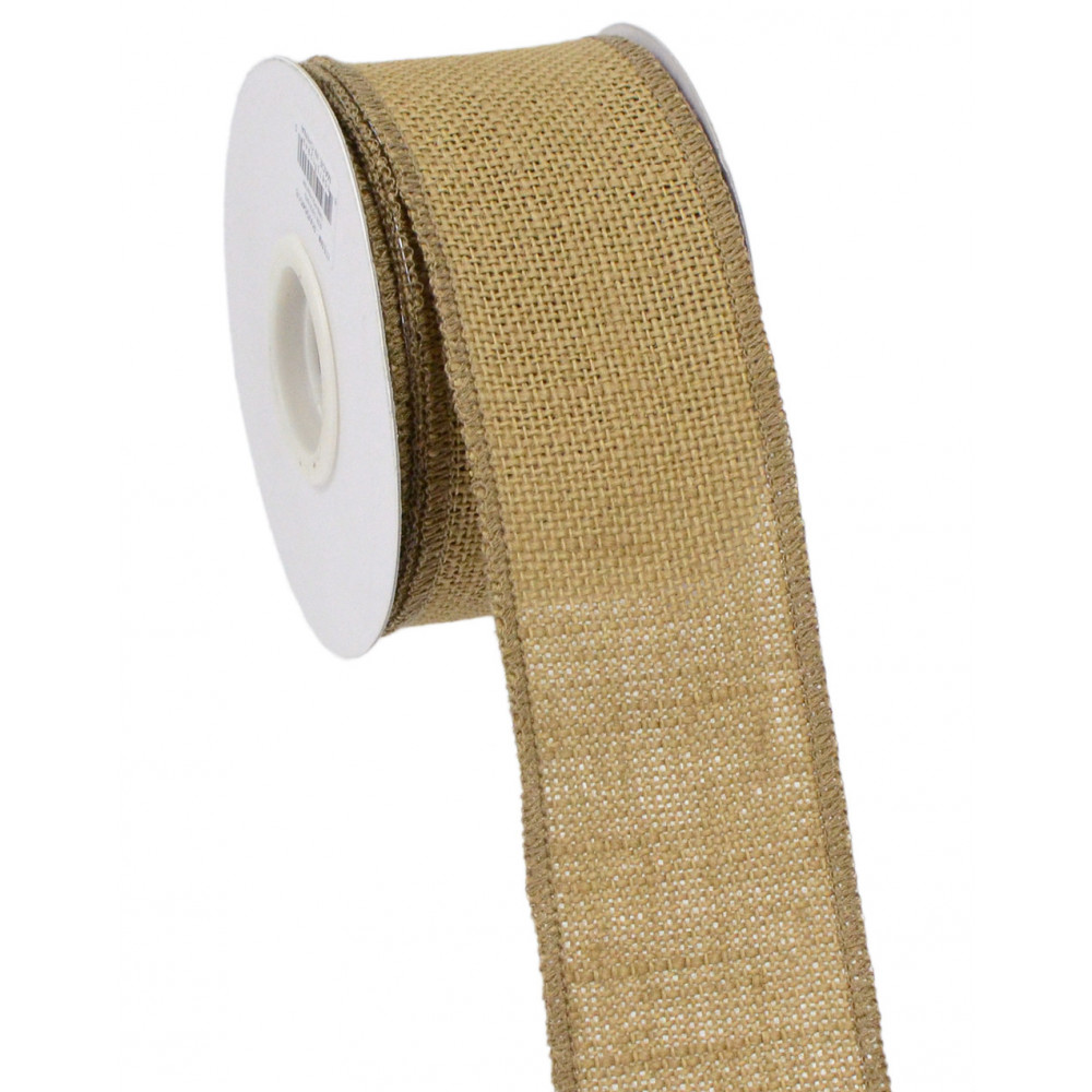 Wired Edge Premium Burlap Ribbon ~ Natural ~ 10 yards ~ 2.5 inches wide 