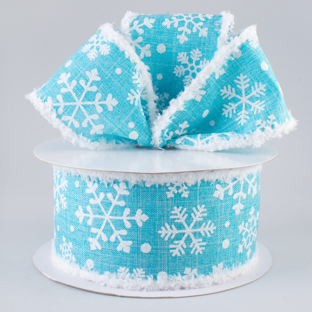 1.5 Snowflake Snowdrift Edge Ribbon: Royal Blue (10 Yards)