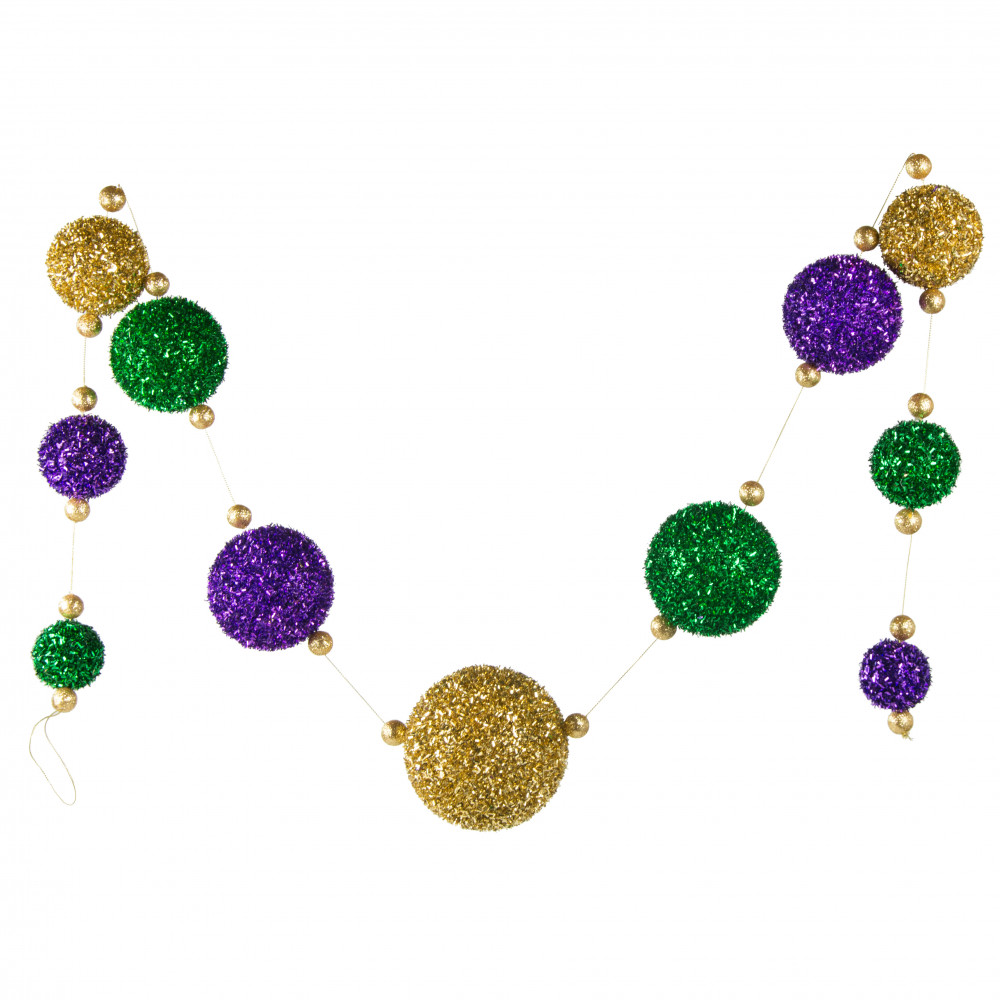 6 purple round Mardi Gras ornament w/ jewels, Mardi Gras Ornaments, Mardi  Gras