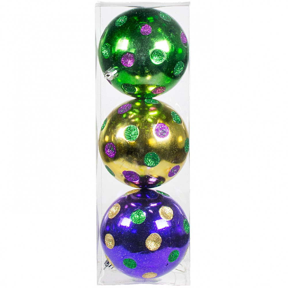 Mardi Gras Ball Ornaments with Dots, 4