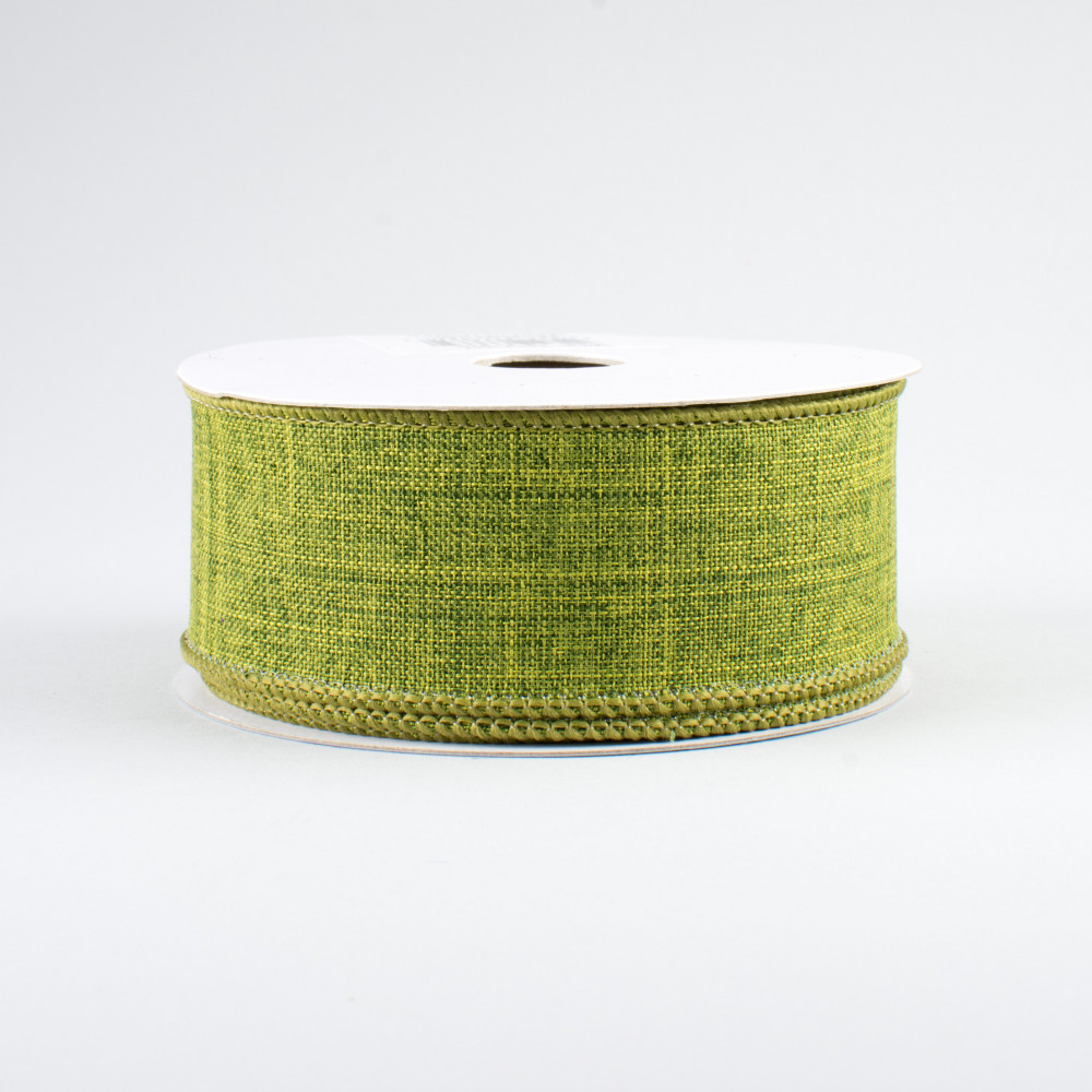 Wired Ribbon * Solid Moss Green Canvas * 1.5 x 10 Yards * RG127852 –  Personal Lee Yours