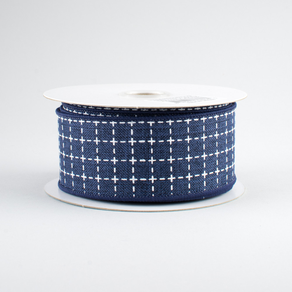 Navy Blue Solid Wired Craft Ribbon 1 x 54 Yards