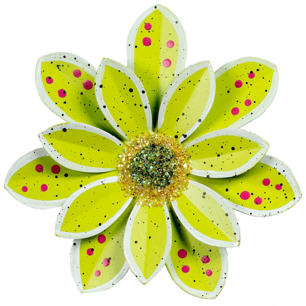 Printed Lime Green Daisy Flower Magnet