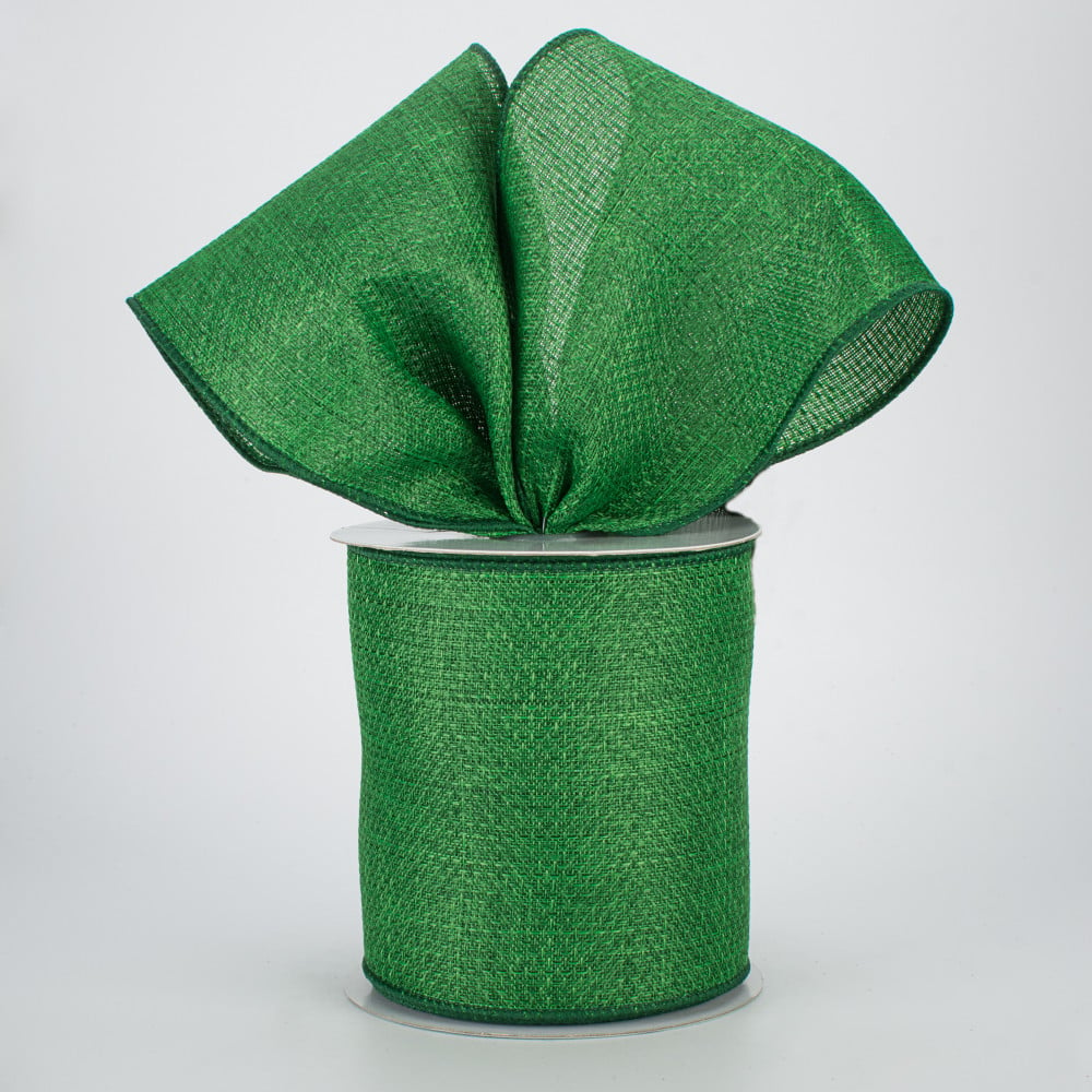 1.5 x 50 yd Emerald Green Value Faux Burlap Ribbon (RC500006