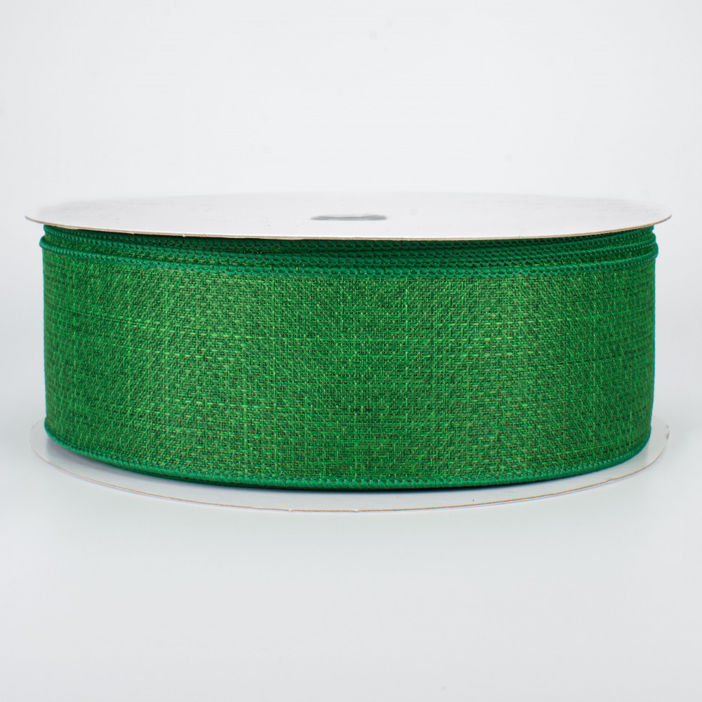2.5 Royal Faux Burlap Ribbon: Emerald Green (50 Yards) [RG521206