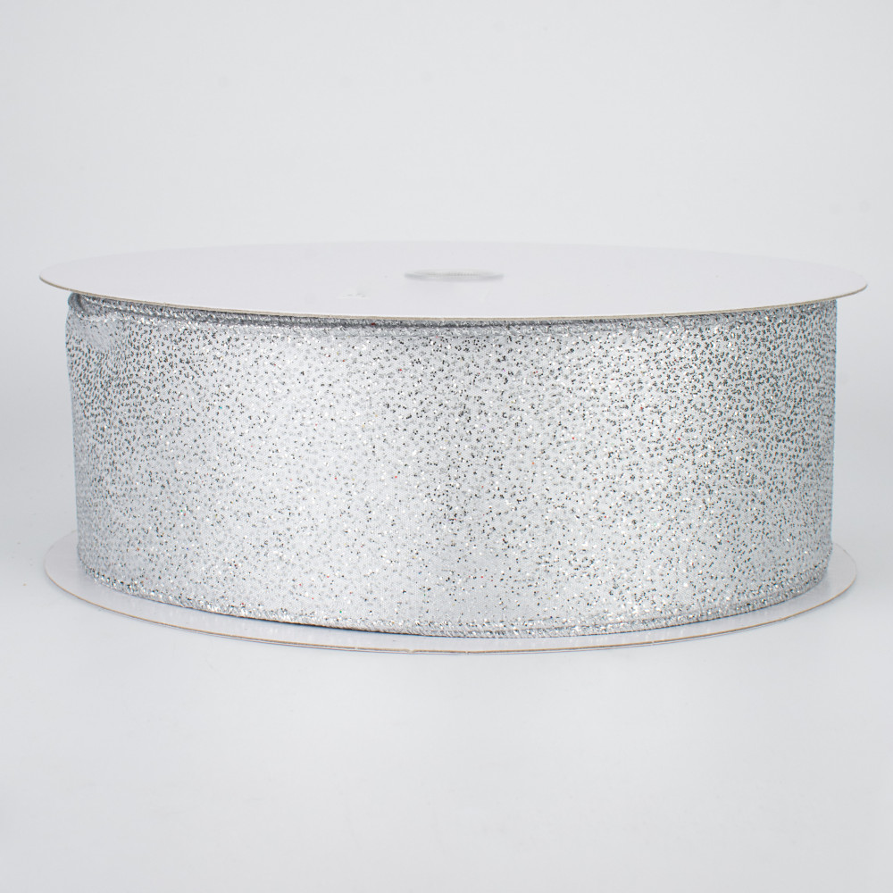 Silver Glitter Textured Ribbon