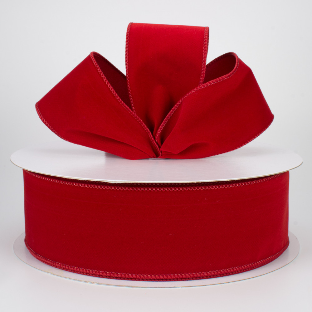 Wired In/Outdoor Velvet Ribbon 2 inch 50 yards Red