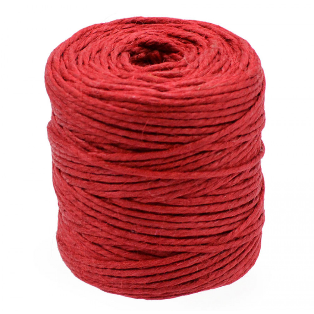 Natural Jute Rope / Twine: Red (75 Yards)