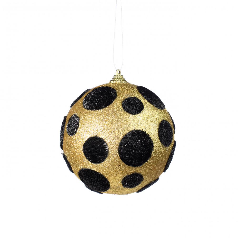 4.5 Ivory Cheetah Fur Ball Ornament