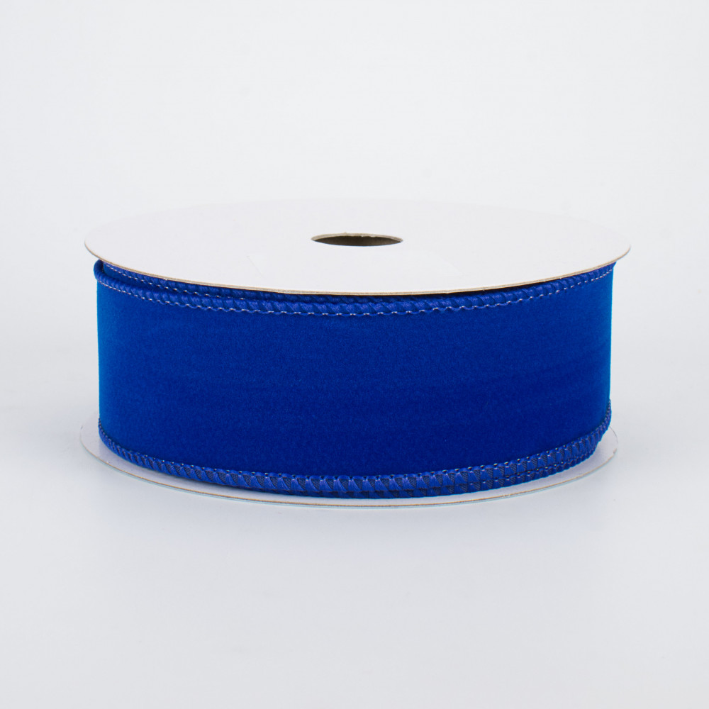 2.5 Inch Velvet Blue Ribbon, Royal Blue Ribbon, Wired Velvet