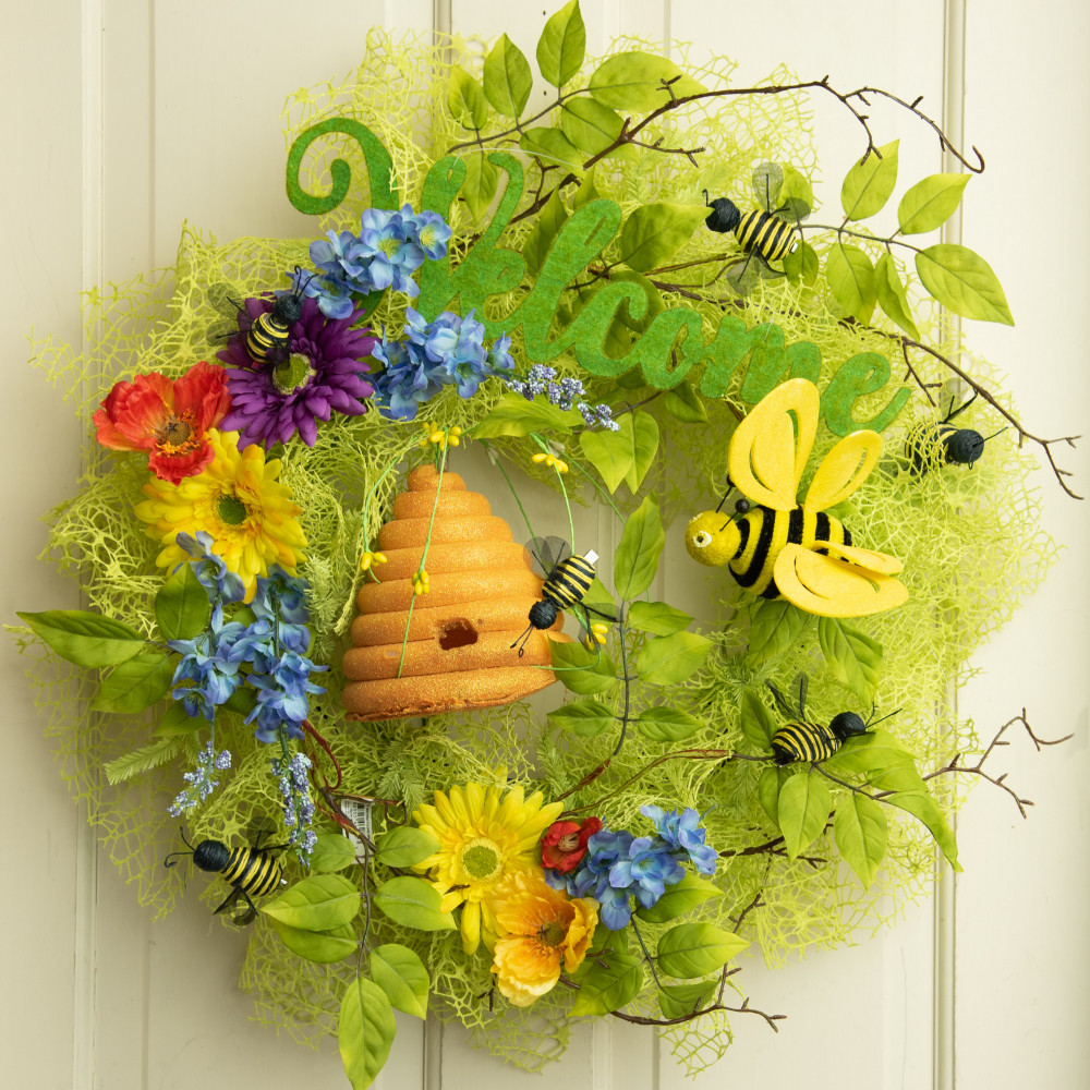 Mustard Brush Bee Decoration, Home Décor