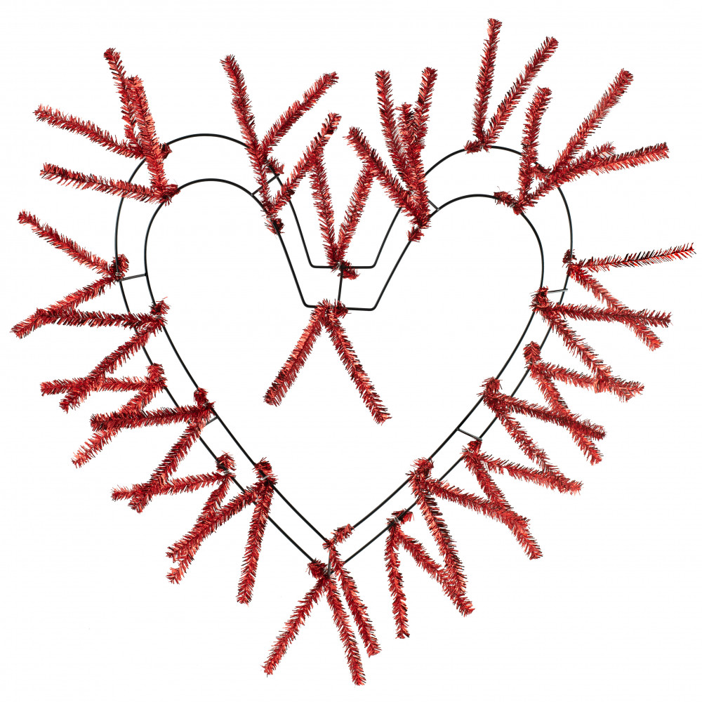 18-28 Tinsel Heart Work Form: Metallic Red