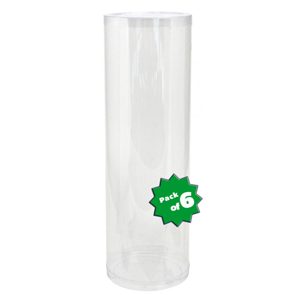1 x 6 Clear Plastic Cylinder Packaging Tubes