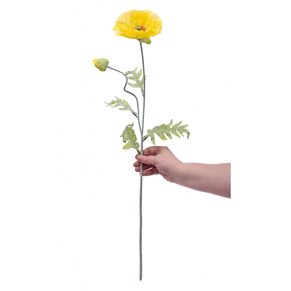 28 Yellow Poppy Spray Floral Stem