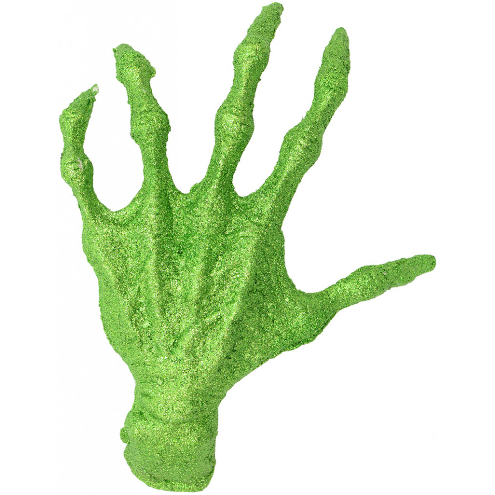 Glittered Creepy Hand: Green [H3222469] - CraftOutlet.com