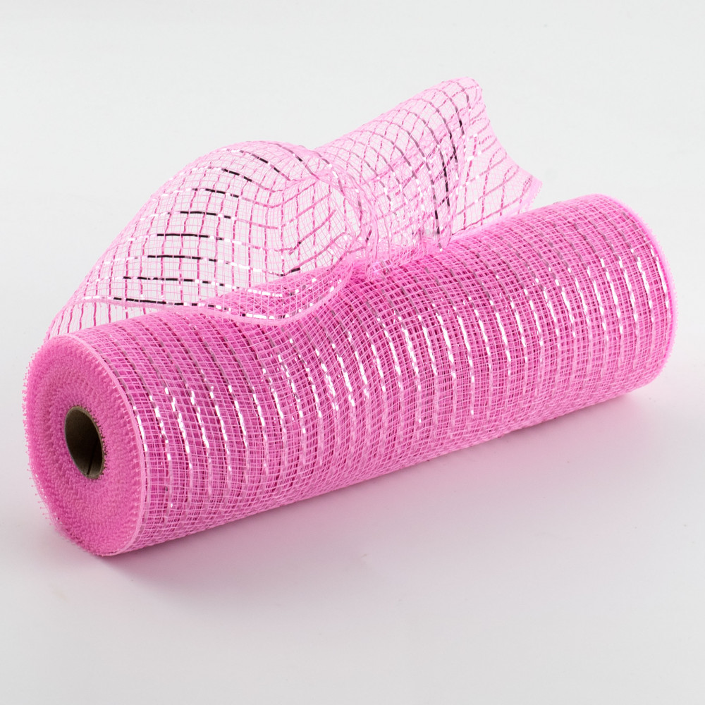 Deco Poly Mesh Ribbon : Value Hot Pink - 10 Inches x 10 Yards (30 Feet)