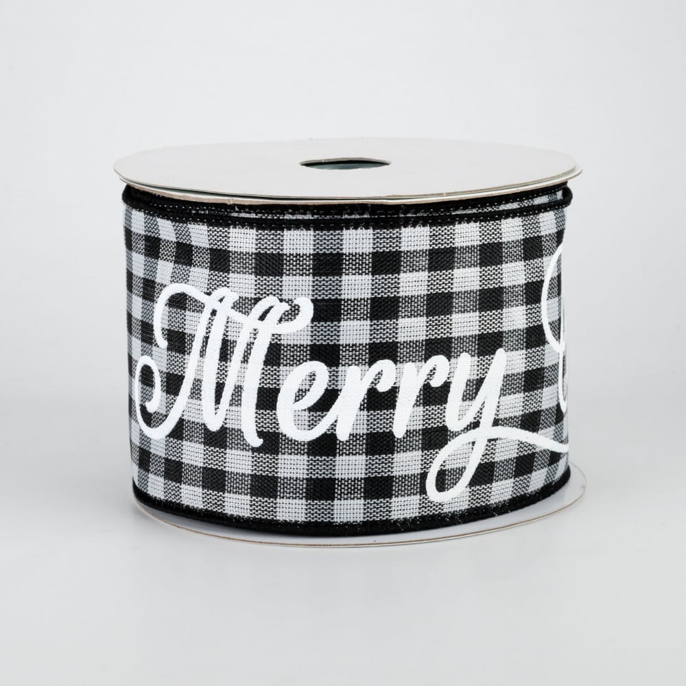 Black and White Check with Red Back Ribbon – Hello Holidays