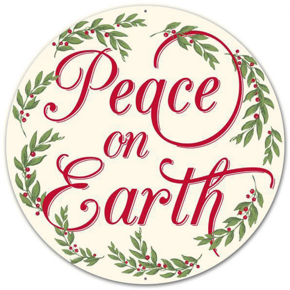 12 Metal Sign Peace On Earth Md0502 Craftoutlet Com
