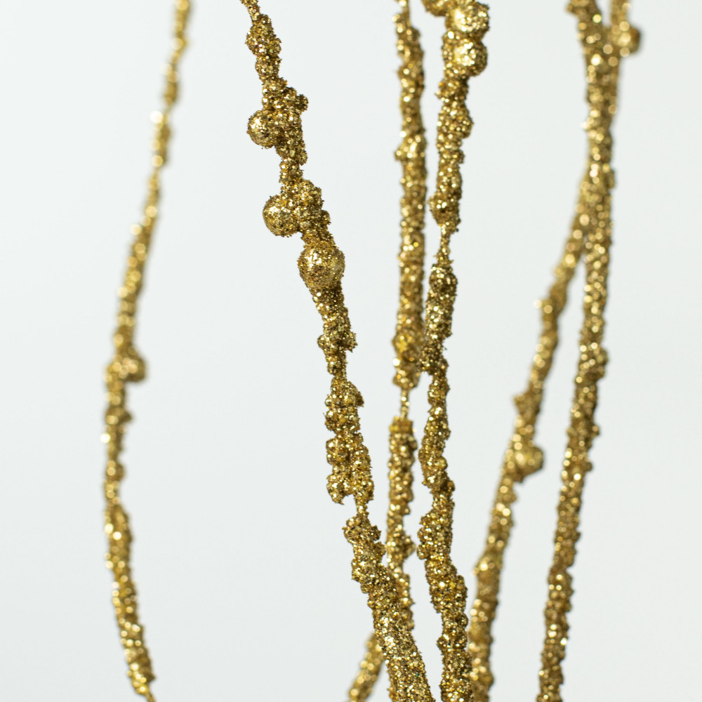 Factory Direct Craft Flexible Artificial Gold Glitter Twig Garland - 6 Feet