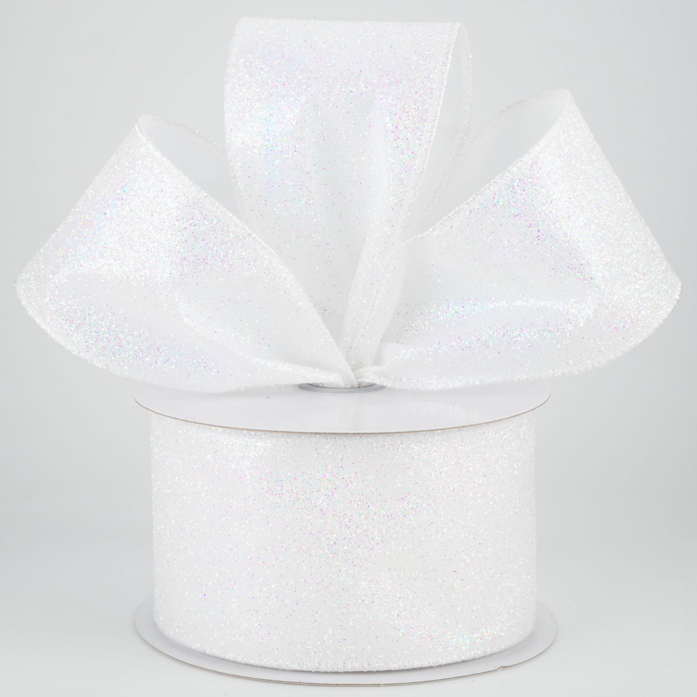 1.5 x 30ft. Taffeta Wired Glitter White Christmas Ribbon by Celebrate It®