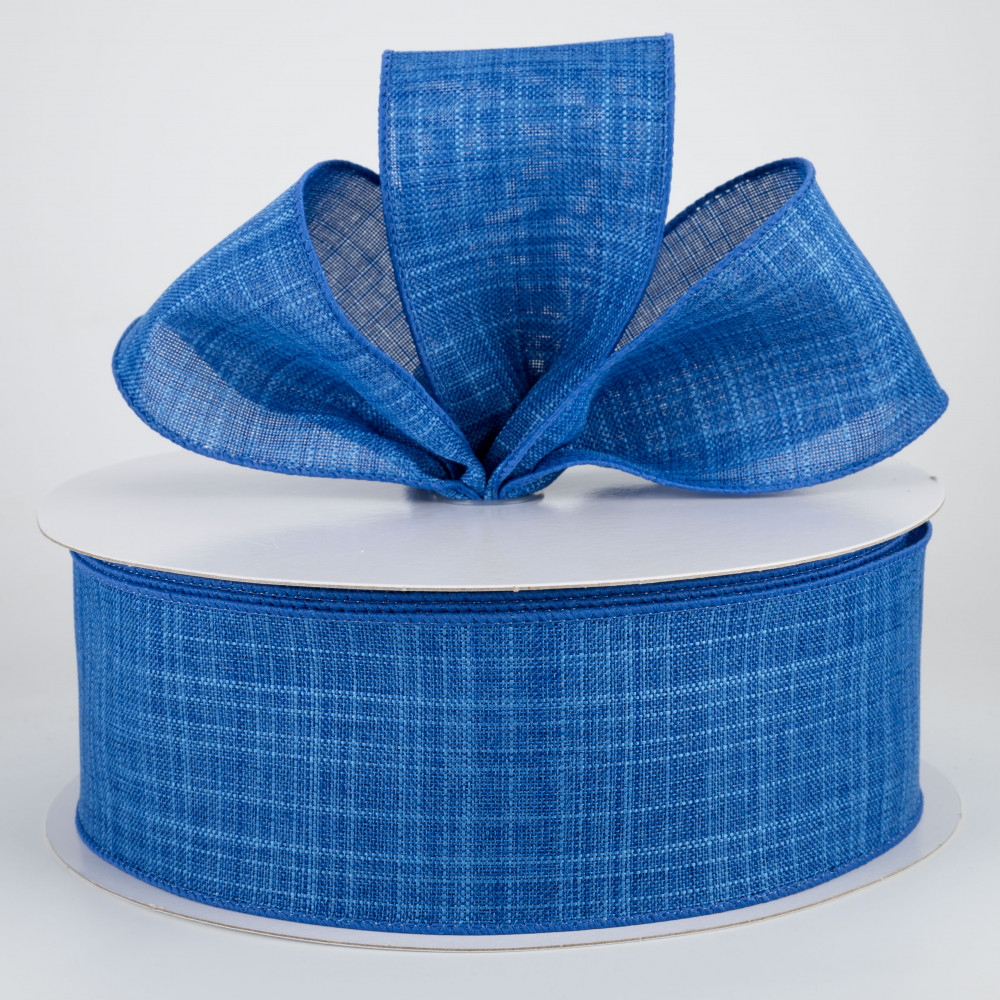 1.5 Estelle Textured Linen Ribbon: Royal Blue (50 Yards) [841-09-054] 