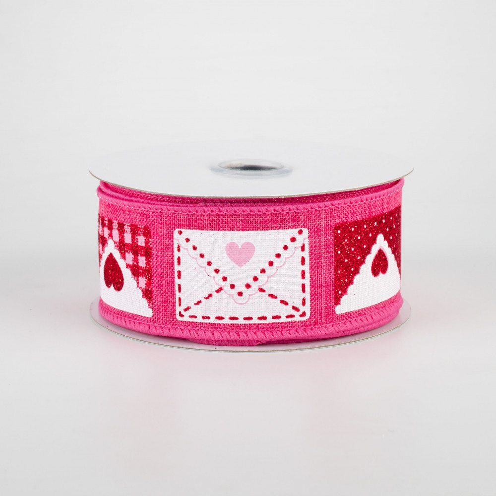 1.5 Valentine Graphics Ribbon: Hot Pink, Pink, Red (10 Yards)