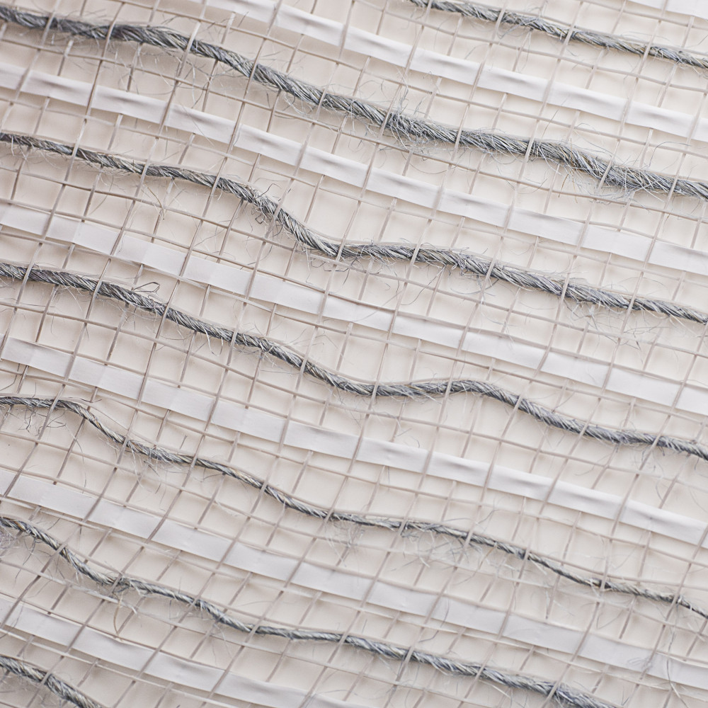 10 Wide Stripe Fabric Mesh: White & Grey