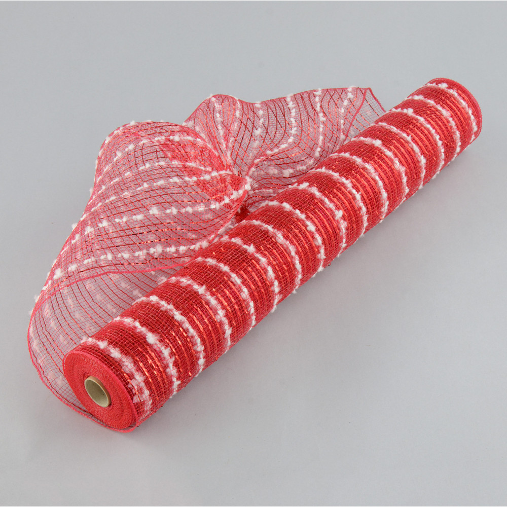 21 Poly Mesh Roll: Red & White Stripe [RE1016C4] 