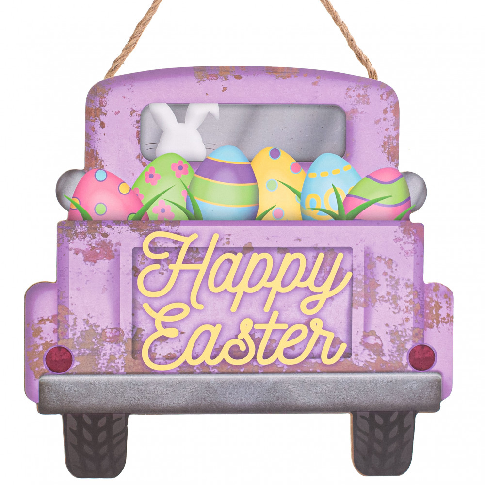 Download 12" Happy Easter Old Truck Sign AP8747 - CraftOutlet.com
