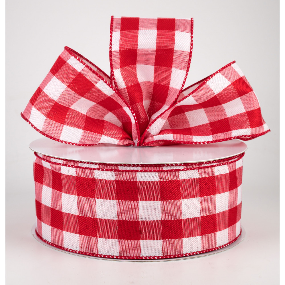 WANVISLIN 2 Roll Red Gingham Ribbon Total 100 Yard 3/8 inch X 50 Yards Per  Roll Red Plaid Ribbon for Gift Wrapping, Christmas, Crafts, Home Decoration