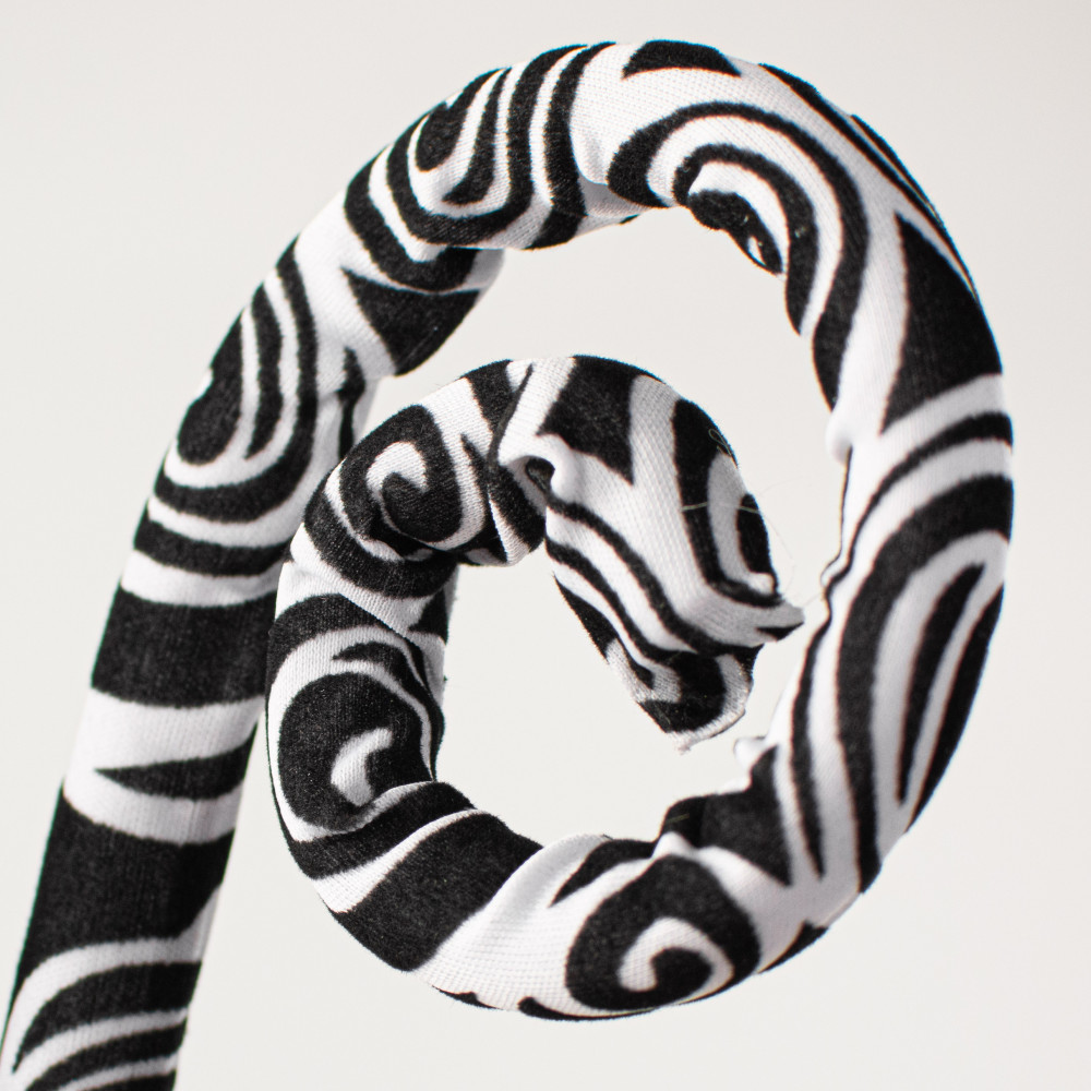 2.5 Satin Paw Print Ribbon: Black & White (50 Yards)