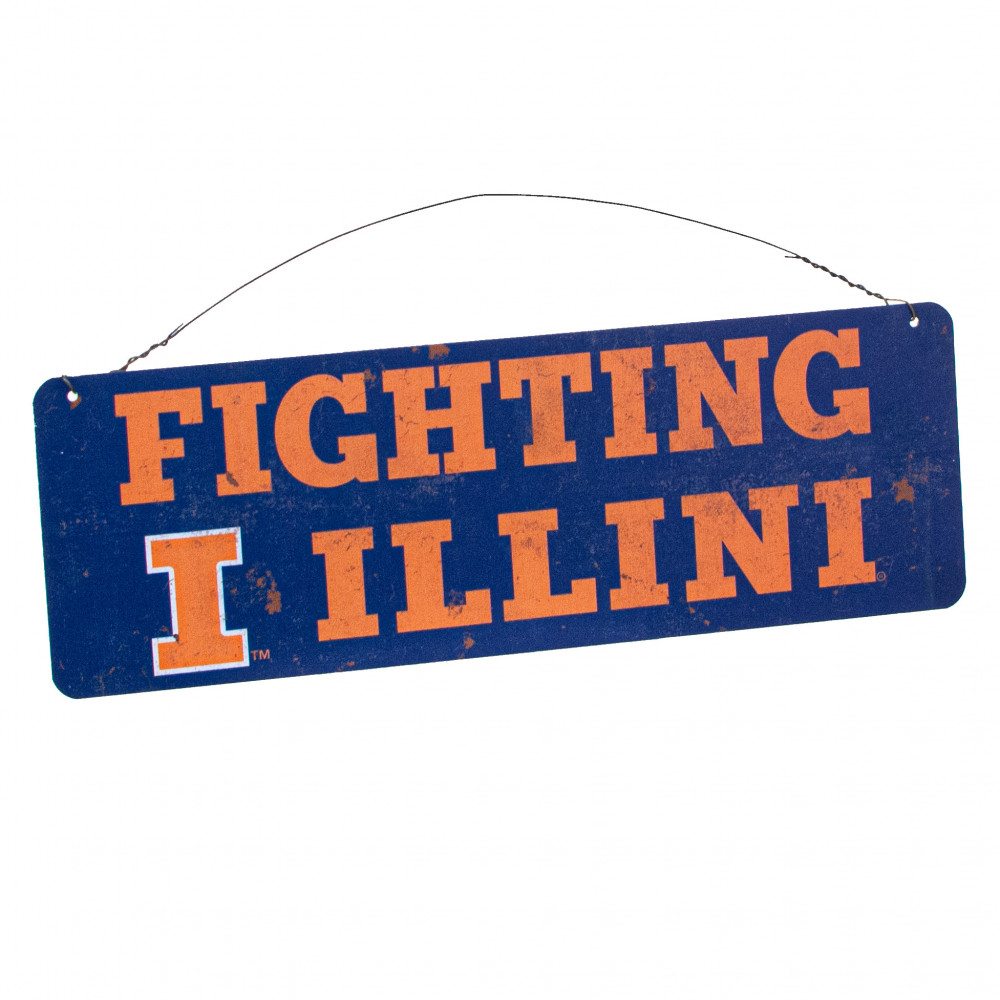 Illinois Fighting Illini 10'' x 10'' Retro Team Sign