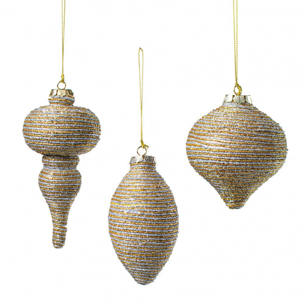 Glitter Rope Ornaments: Gold/Silver (Set of 3) [XY528894] 