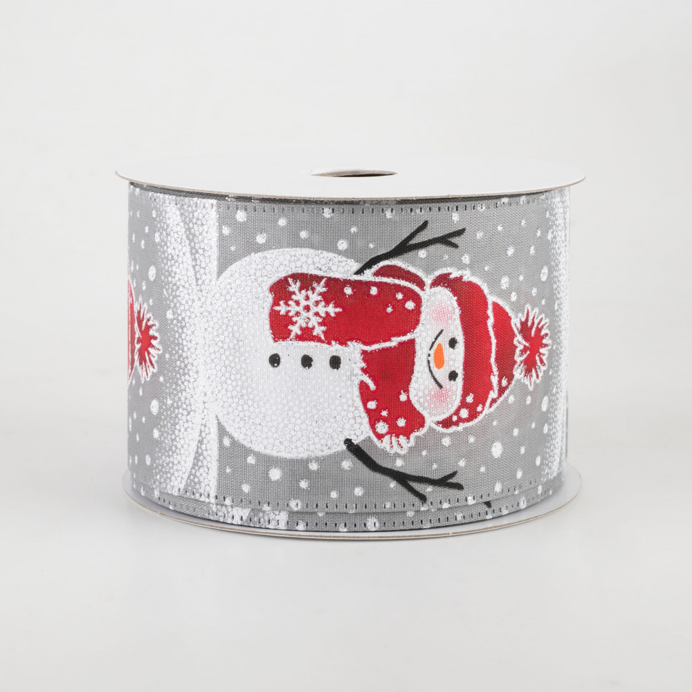 Christmas Ribbon, Snowman Wired Ribbon for Bows, 10 Yards , 2.5 Wide, Gift  Wrapping Ribbon, Wreath Accessories, Ribbon for Wreath, White 