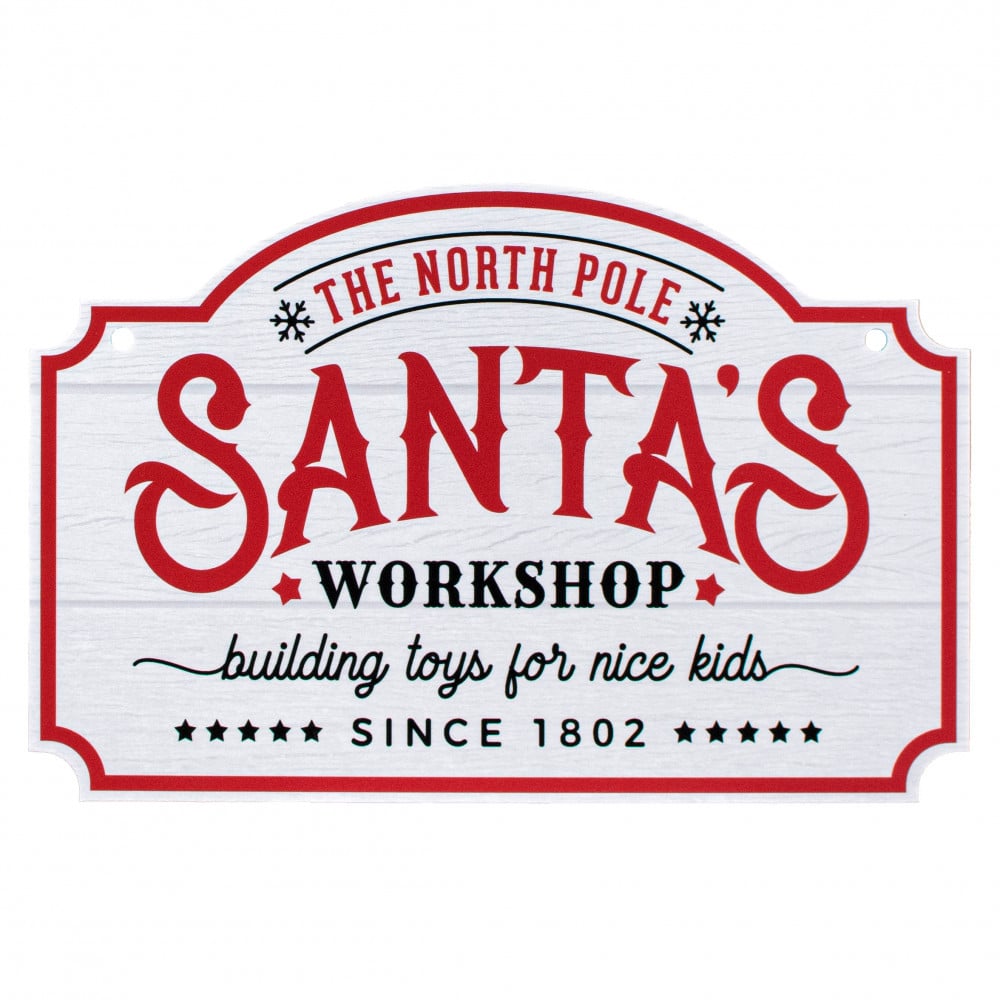 santas workshop north pole sign