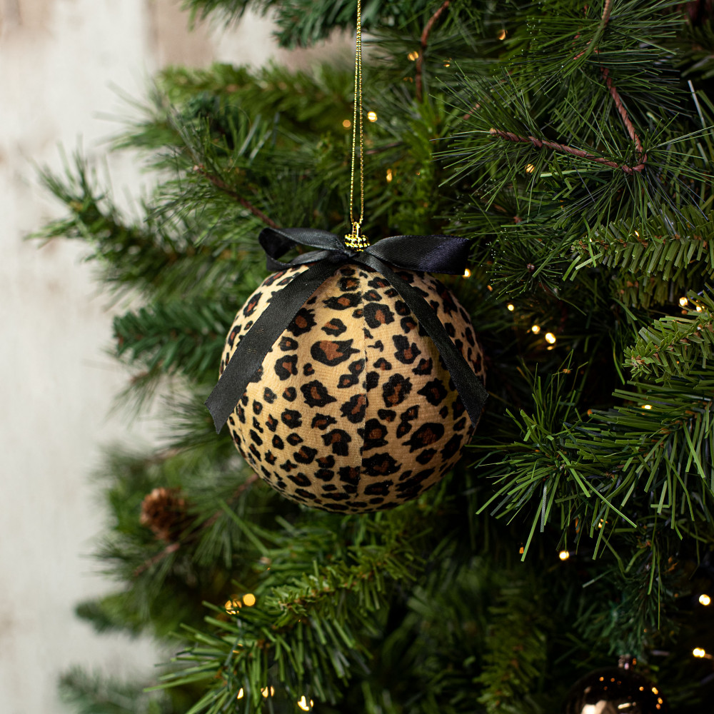 4 Fabric Ball Ornament: Cheetah [85248CHEETA] 