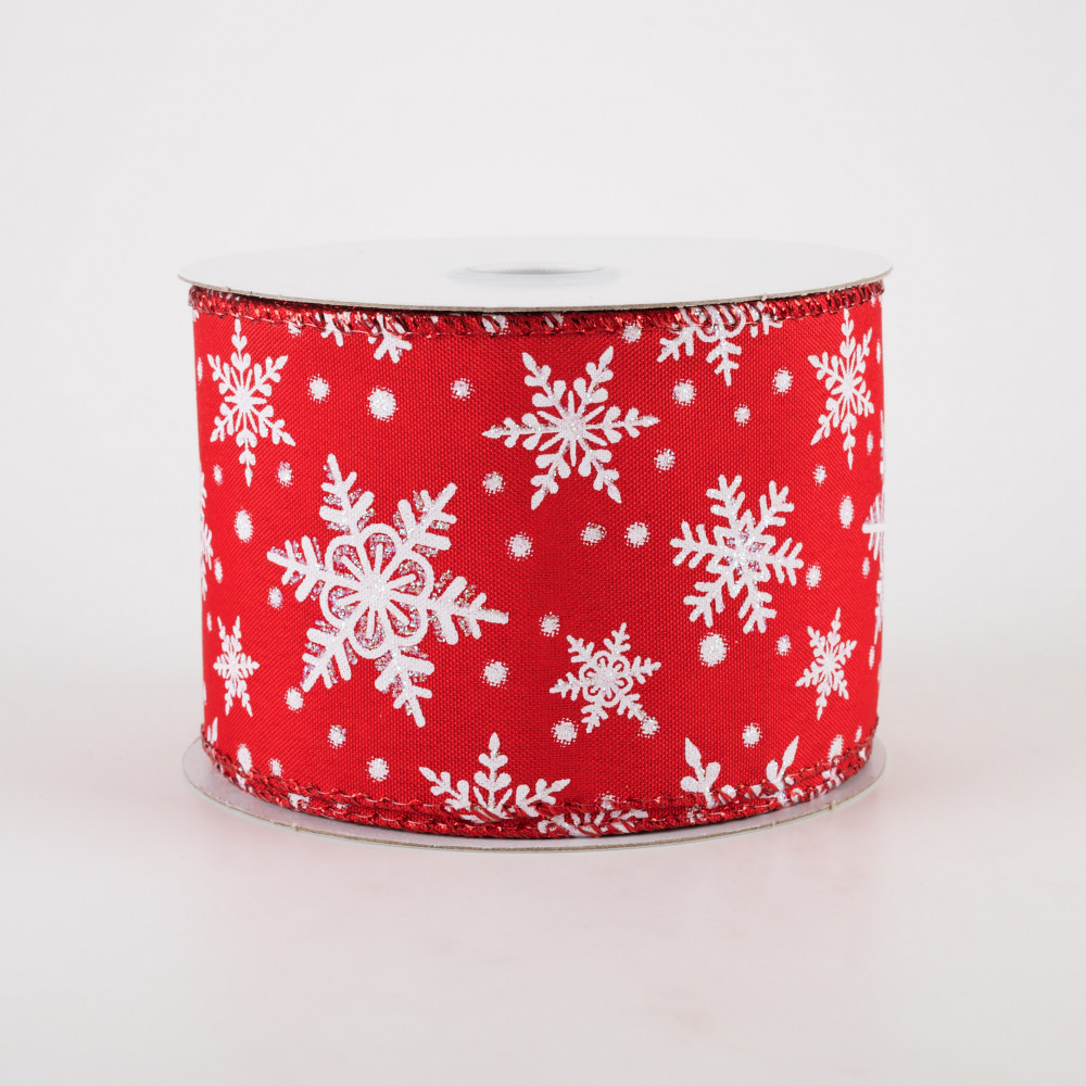 2.5 Mini Snowflake/Velvet/Drift: Red, White (10 Yards) CL9706