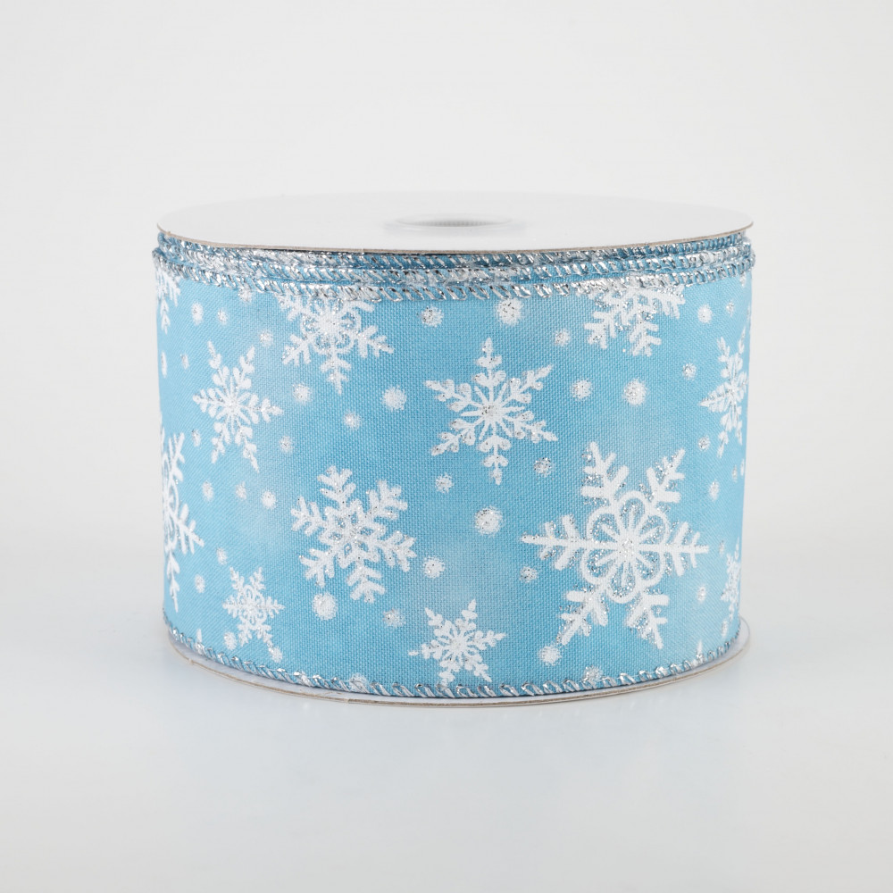 1.5 Bold Snowflake Ribbon: Light Blue/Wht - 10yds